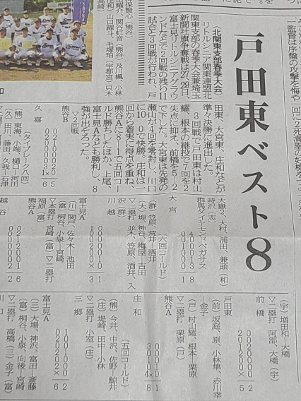 北関東春季大会！ベスト８へ進出！
